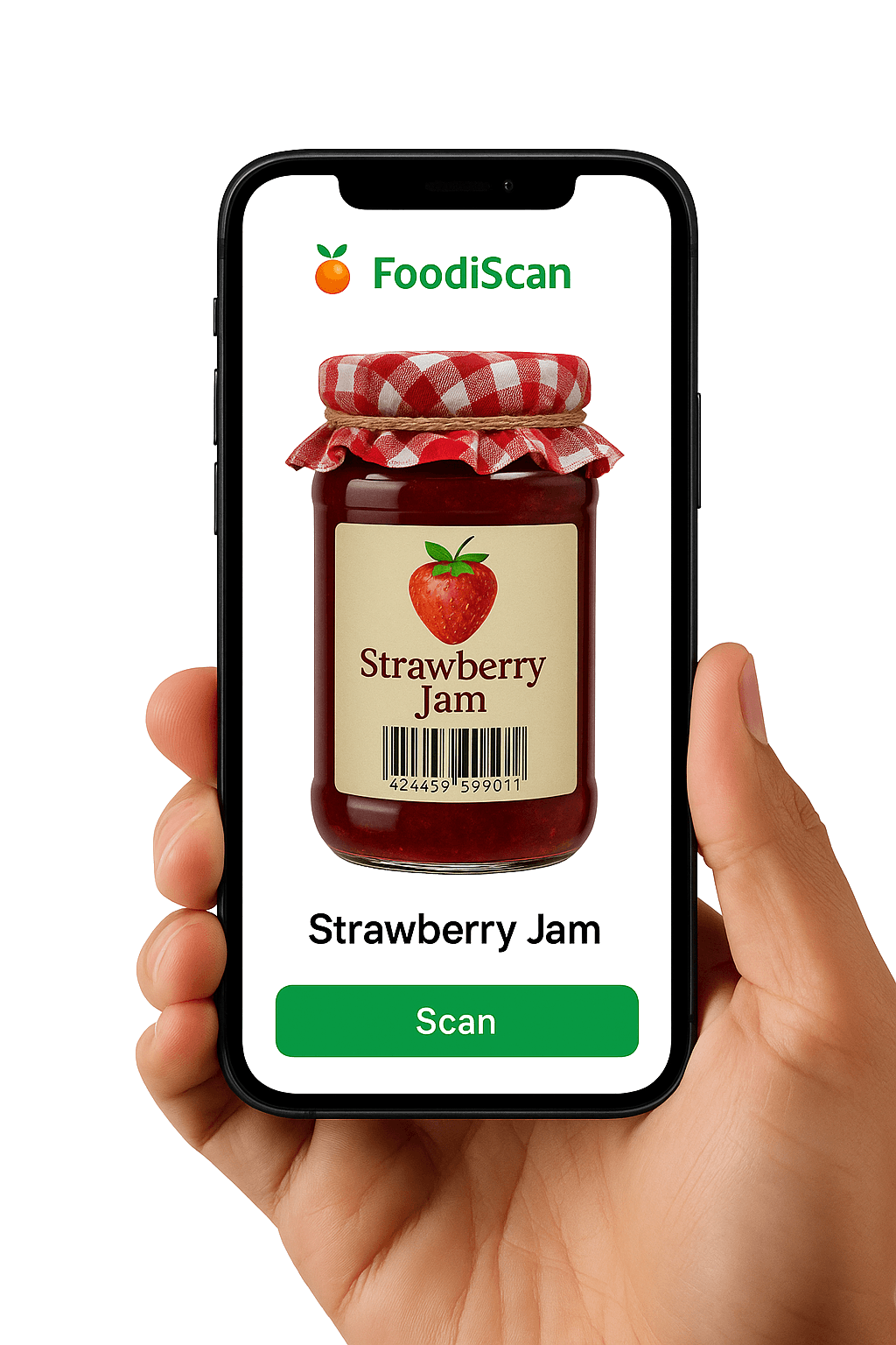 FoodiScan view scanning a product